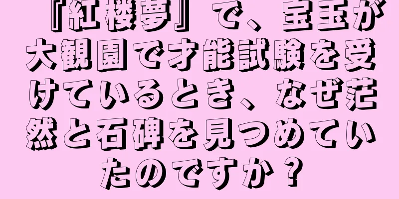 『紅楼夢』で、宝玉が大観園で才能試験を受けているとき、なぜ茫然と石碑を見つめていたのですか？