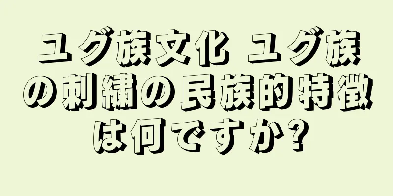 ユグ族文化 ユグ族の刺繍の民族的特徴は何ですか?