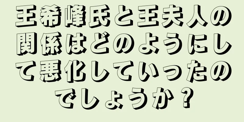 王希峰氏と王夫人の関係はどのようにして悪化していったのでしょうか？