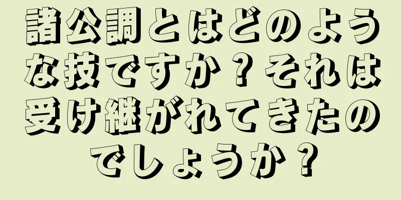 諸公調とはどのような技ですか？それは受け継がれてきたのでしょうか？