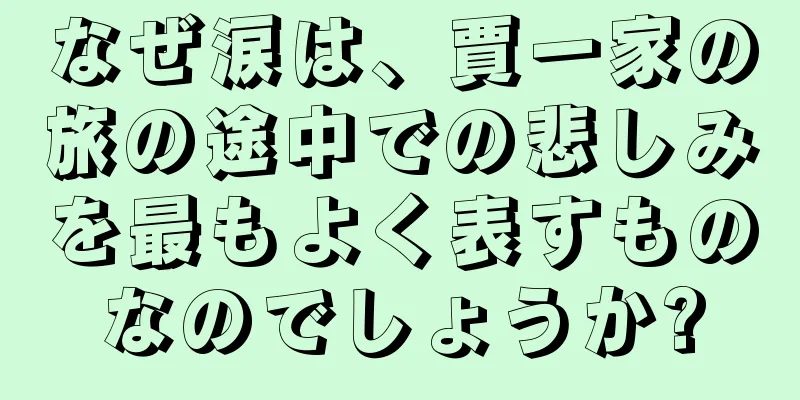 なぜ涙は、賈一家の旅の途中での悲しみを最もよく表すものなのでしょうか?
