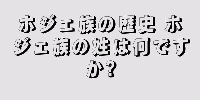 ホジェ族の歴史 ホジェ族の姓は何ですか?
