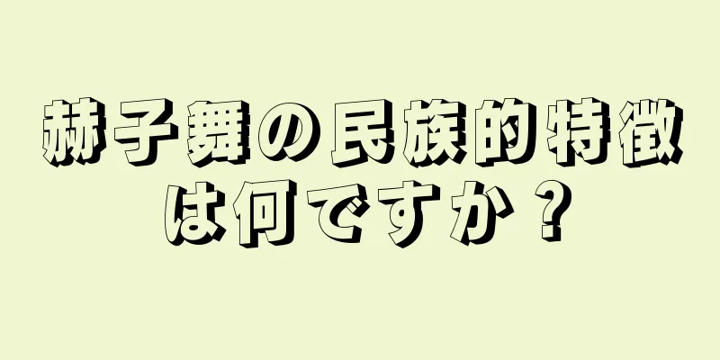 赫子舞の民族的特徴は何ですか？