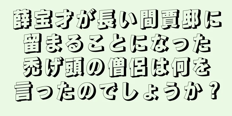 薛宝才が長い間賈邸に留まることになった禿げ頭の僧侶は何を言ったのでしょうか？