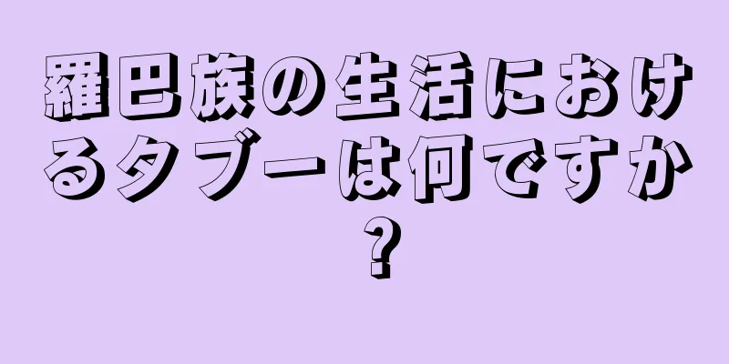 羅巴族の生活におけるタブーは何ですか？