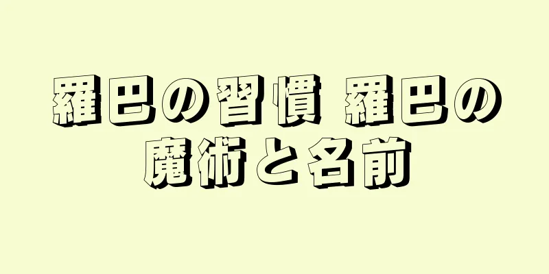 羅巴の習慣 羅巴の魔術と名前