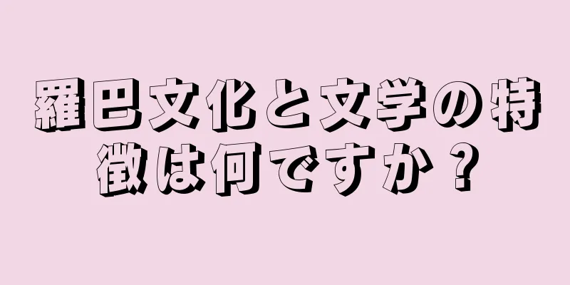 羅巴文化と文学の特徴は何ですか？