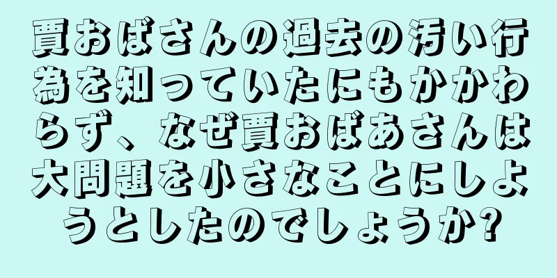 賈おばさんの過去の汚い行為を知っていたにもかかわらず、なぜ賈おばあさんは大問題を小さなことにしようとしたのでしょうか?