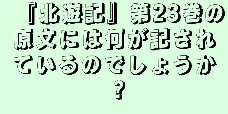 『北遊記』第23巻の原文には何が記されているのでしょうか？