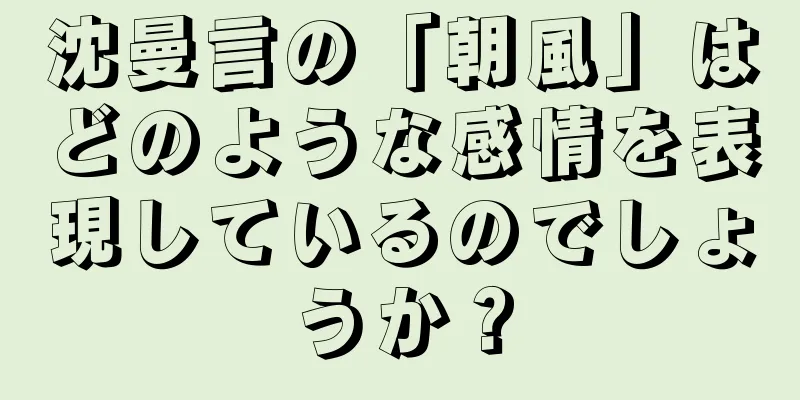 沈曼言の「朝風」はどのような感情を表現しているのでしょうか？