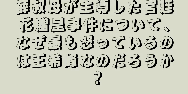 薛叔母が主導した宮廷花贈呈事件について、なぜ最も怒っているのは王希峰なのだろうか？