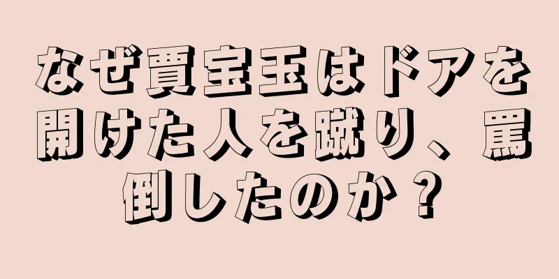 なぜ賈宝玉はドアを開けた人を蹴り、罵倒したのか？
