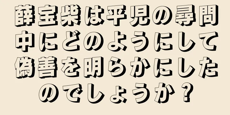 薛宝柴は平児の尋問中にどのようにして偽善を明らかにしたのでしょうか？