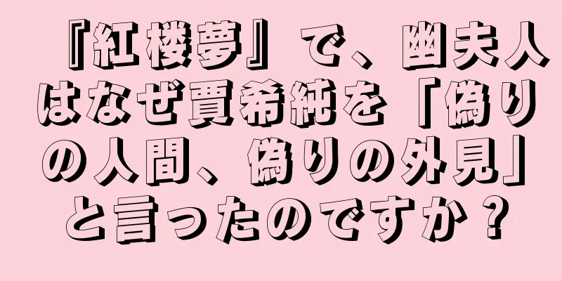 『紅楼夢』で、幽夫人はなぜ賈希純を「偽りの人間、偽りの外見」と言ったのですか？