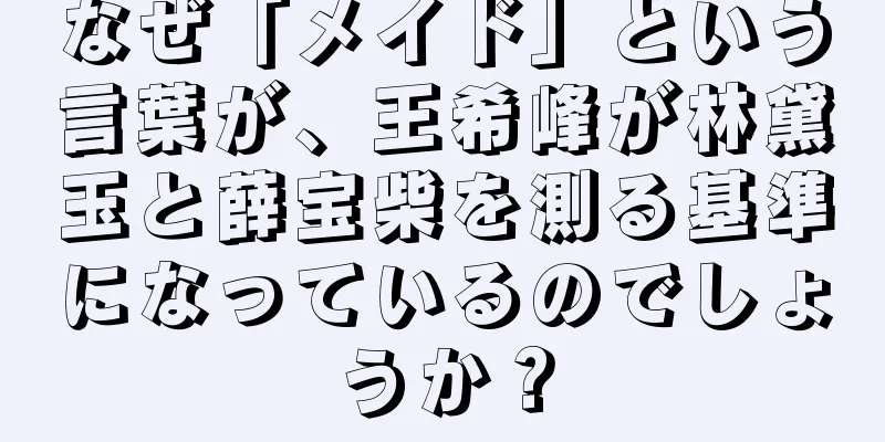 なぜ「メイド」という言葉が、王希峰が林黛玉と薛宝柴を測る基準になっているのでしょうか？