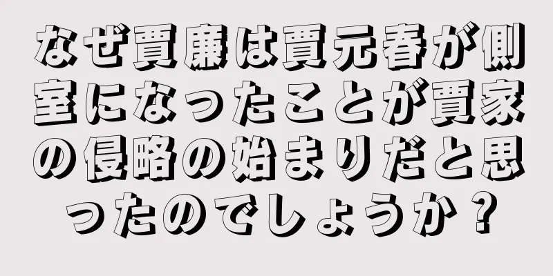 なぜ賈廉は賈元春が側室になったことが賈家の侵略の始まりだと思ったのでしょうか？