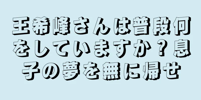 王希峰さんは普段何をしていますか？息子の夢を無に帰せ
