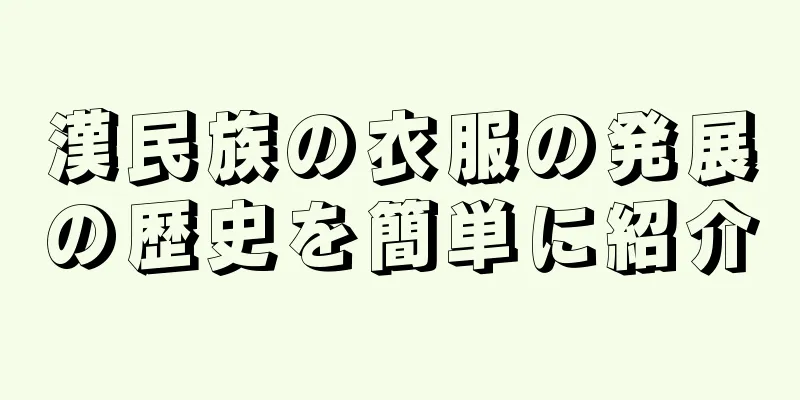 漢民族の衣服の発展の歴史を簡単に紹介