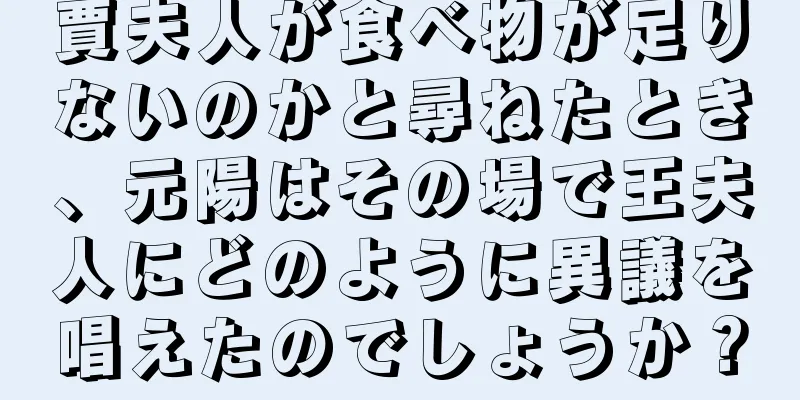 賈夫人が食べ物が足りないのかと尋ねたとき、元陽はその場で王夫人にどのように異議を唱えたのでしょうか？