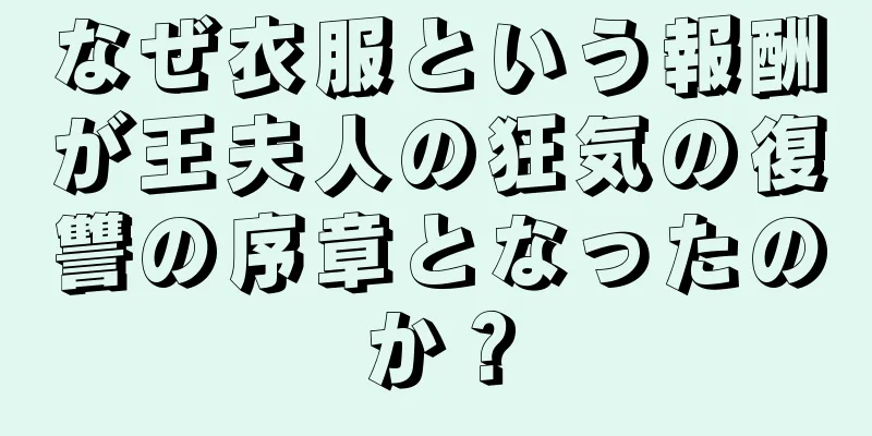 なぜ衣服という報酬が王夫人の狂気の復讐の序章となったのか？