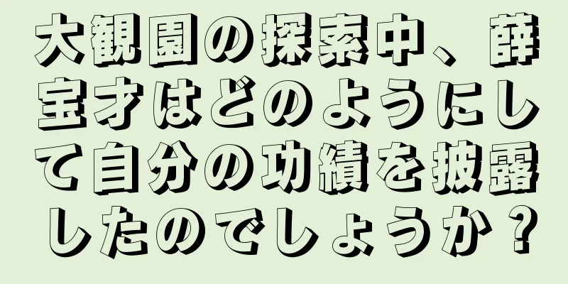 大観園の探索中、薛宝才はどのようにして自分の功績を披露したのでしょうか？