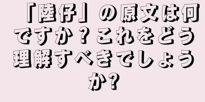 「陸仔」の原文は何ですか？これをどう理解すべきでしょうか?