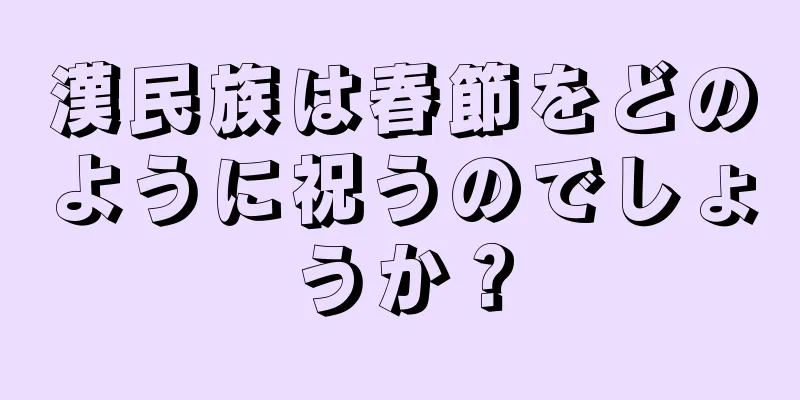 漢民族は春節をどのように祝うのでしょうか？