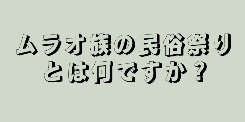 ムラオ族の民俗祭りとは何ですか？