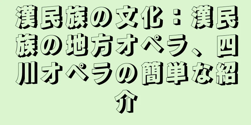 漢民族の文化：漢民族の地方オペラ、四川オペラの簡単な紹介