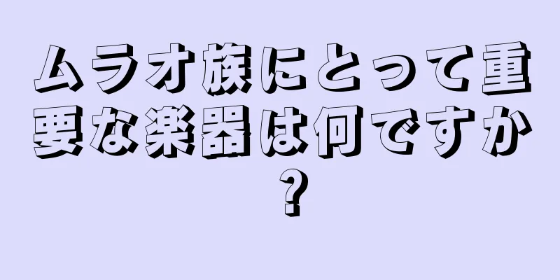 ムラオ族にとって重要な楽器は何ですか？