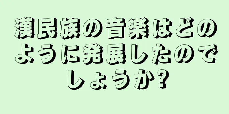 漢民族の音楽はどのように発展したのでしょうか?