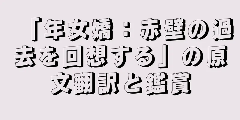 「年女嬌：赤壁の過去を回想する」の原文翻訳と鑑賞