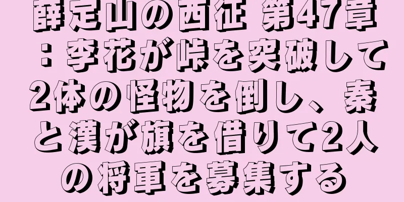 薛定山の西征 第47章：李花が峠を突破して2体の怪物を倒し、秦と漢が旗を借りて2人の将軍を募集する