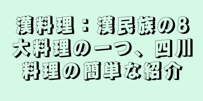 漢料理：漢民族の8大料理の一つ、四川料理の簡単な紹介