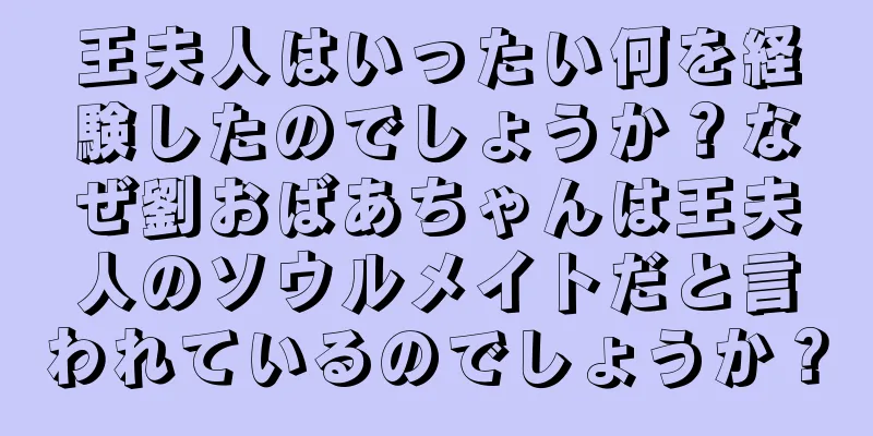 王夫人はいったい何を経験したのでしょうか？なぜ劉おばあちゃんは王夫人のソウルメイトだと言われているのでしょうか？