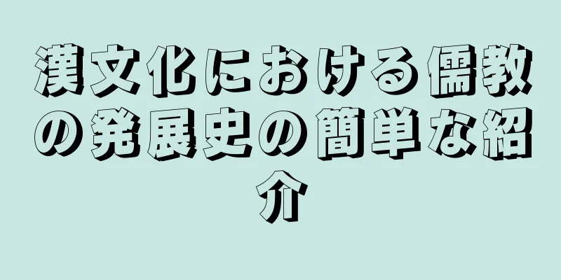 漢文化における儒教の発展史の簡単な紹介