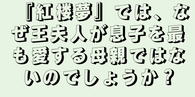 『紅楼夢』では、なぜ王夫人が息子を最も愛する母親ではないのでしょうか？
