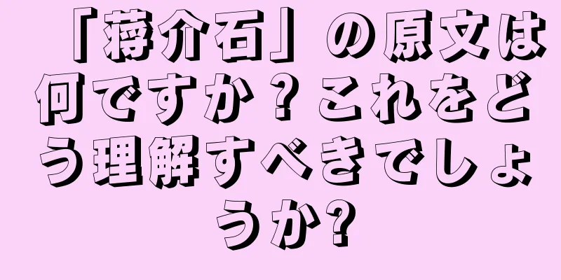 「蒋介石」の原文は何ですか？これをどう理解すべきでしょうか?