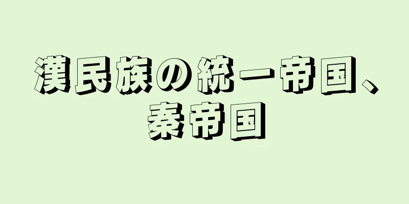 漢民族の統一帝国、秦帝国