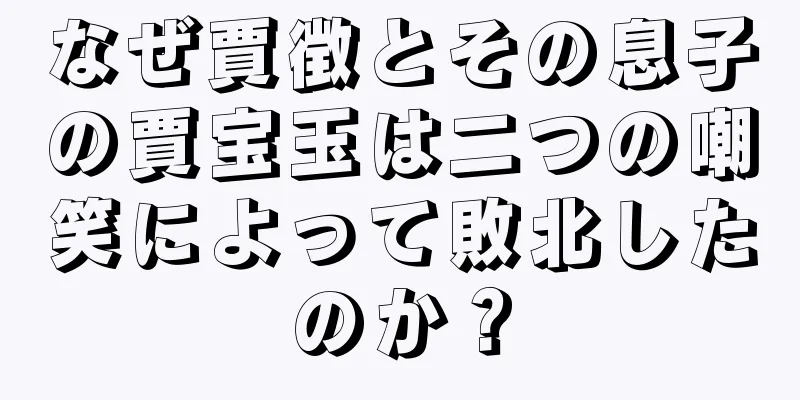 なぜ賈徴とその息子の賈宝玉は二つの嘲笑によって敗北したのか？