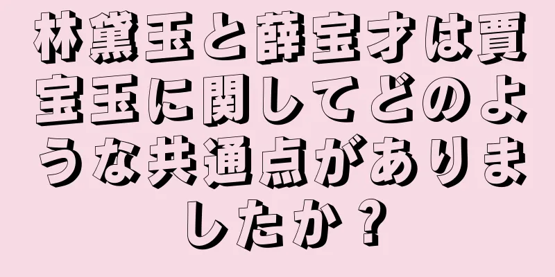 林黛玉と薛宝才は賈宝玉に関してどのような共通点がありましたか？
