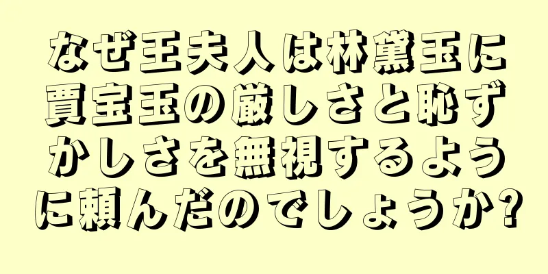 なぜ王夫人は林黛玉に賈宝玉の厳しさと恥ずかしさを無視するように頼んだのでしょうか?