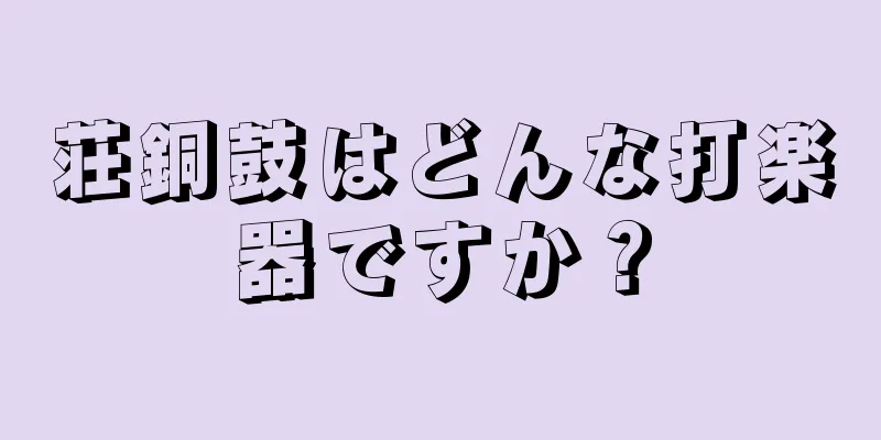 荘銅鼓はどんな打楽器ですか？