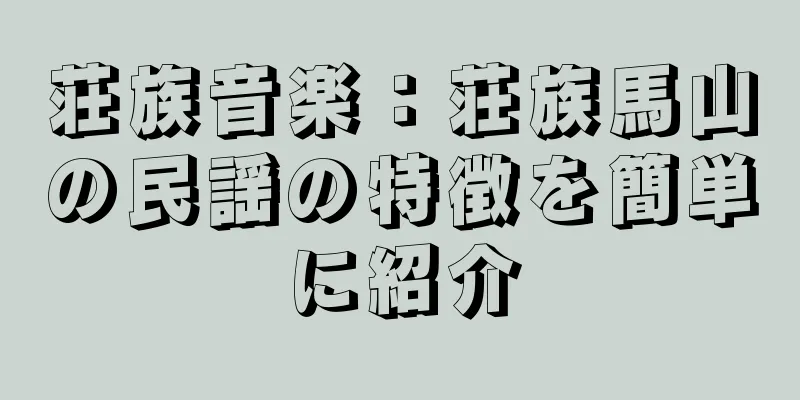 荘族音楽：荘族馬山の民謡の特徴を簡単に紹介