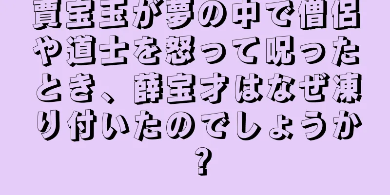 賈宝玉が夢の中で僧侶や道士を怒って呪ったとき、薛宝才はなぜ凍り付いたのでしょうか？