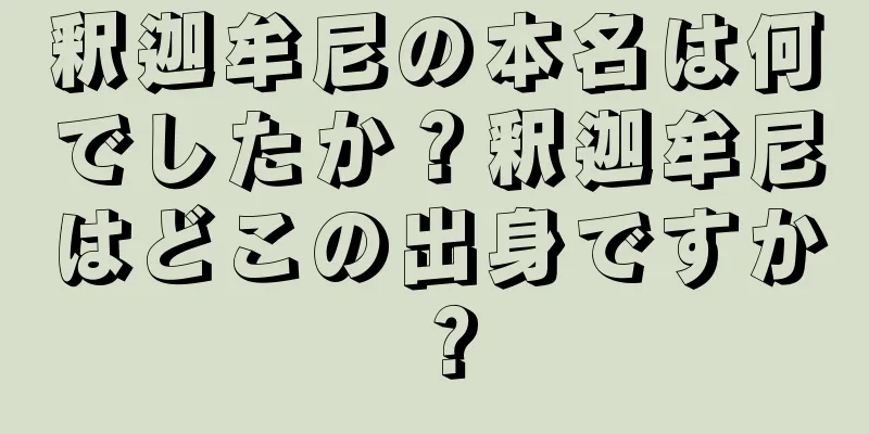 釈迦牟尼の本名は何でしたか？釈迦牟尼はどこの出身ですか？