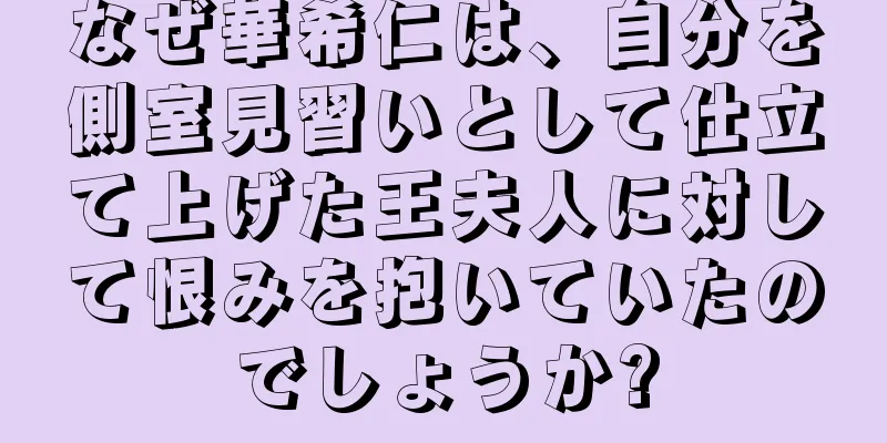 なぜ華希仁は、自分を側室見習いとして仕立て上げた王夫人に対して恨みを抱いていたのでしょうか?