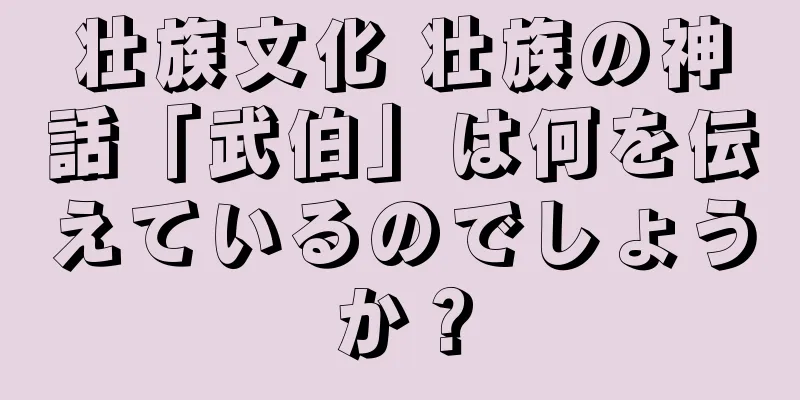 壮族文化 壮族の神話「武伯」は何を伝えているのでしょうか？