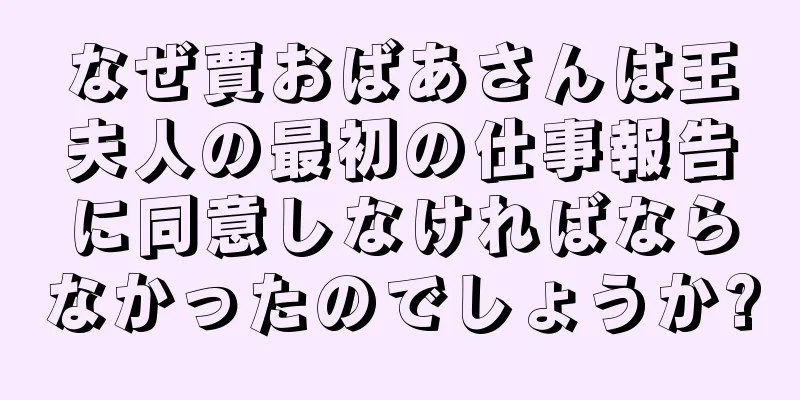 なぜ賈おばあさんは王夫人の最初の仕事報告に同意しなければならなかったのでしょうか?