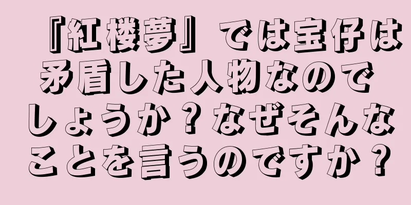 『紅楼夢』では宝仔は矛盾した人物なのでしょうか？なぜそんなことを言うのですか？